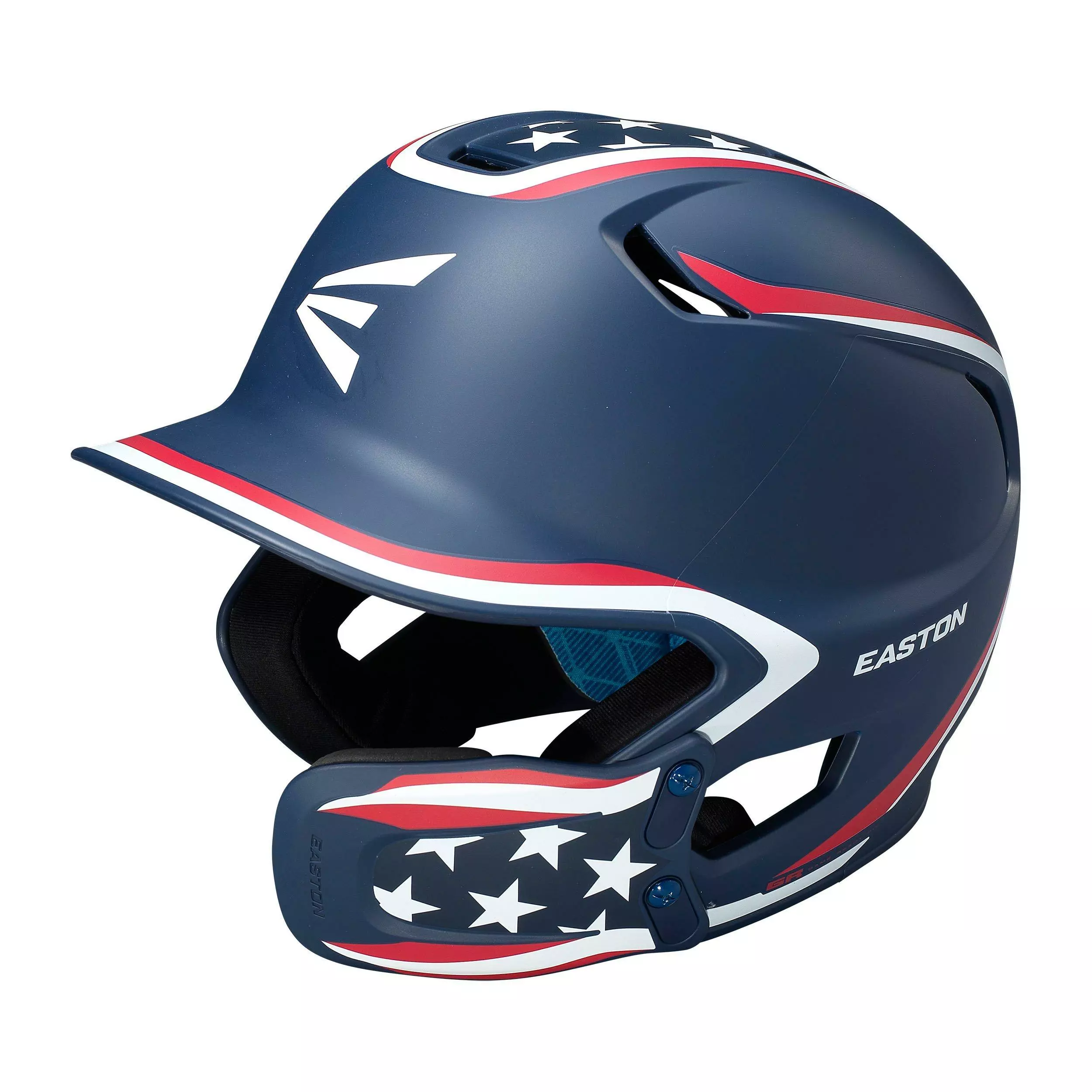 Easton Z5 2.0 Matte Finish Stars And Stripes Baseball Batter's Helmet With Universal Jaw Guard 1 Easton Z5 2.0 Matte Finish Stars And Stripes Baseball Batter's Helmet With Universal Jaw Guard