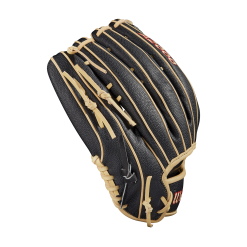 Wilson A2000 1800SS SuperSkin Outfield Baseball Glove - 12.75" -Wilson Sales Store WBW100102 3 A2000 OF 1800SS 1275 BlackSS Black Blonde