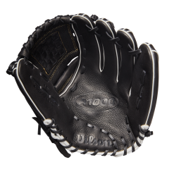 Wilson A1000 P12 Infield/Pitcher Fastpitch Glove - 12" -Wilson Sales Store WBW100180 1 A1000 FP P 12 Black MetallicGold White