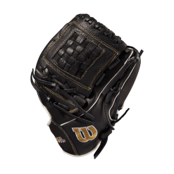 Wilson A1000 P12 Infield/Pitcher Fastpitch Glove - 12" -Wilson Sales Store WBW100180 2 A1000 FP P 12 Black MetallicGold White