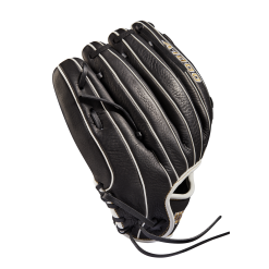 Wilson A1000 P12 Infield/Pitcher Fastpitch Glove - 12" -Wilson Sales Store WBW100180 3 A1000 FP P 12 Black MetallicGold White