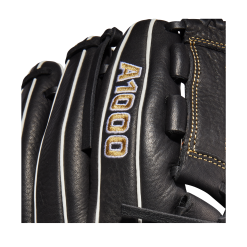 Wilson A1000 P12 Infield/Pitcher Fastpitch Glove - 12" -Wilson Sales Store WBW100180 5 A1000 FP P 12 Black MetallicGold White