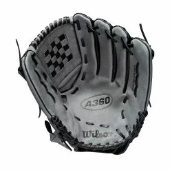 Wilson A360 Utility Baseball Glove - 12.5" -Wilson Sales Store WBW100189 1 A360 Baseball 125 Black Grey.png.high res