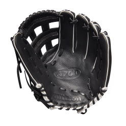 Wilson A700 Infield Fastpitch Glove - 12" -Wilson Sales Store WBW100424 1 A700 FP IF 12 Black White