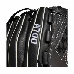 Wilson A700 Pitcher/Outfield Fastpitch Glove - 12.5" -Wilson Sales Store WBW100425 5 A700 FP OF 125 Black White.png.high res