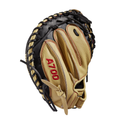 Wilson A700 Catcher's Baseball Mitt - 32.5" 9 Wilson A700 Catcher's Baseball Mitt - 32.5" -Wilson Sales Store WBW100429 3 A700 PFCM 325 Blonde Black