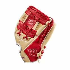 Wilson A500 Youth Baseball Glove - 11" -Wilson Sales Store WBW100899 2 A500 BB 11 Boys Blonde Red White.png.high res