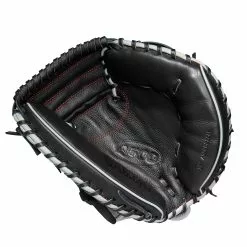 Wilson A500 Youth Catcher's Baseball Mitt - 32" -Wilson Sales Store WBW100907 1 A500 BB 32 Boys Black Grey Red.png.high res