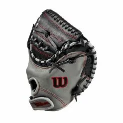 Wilson A500 Youth Catcher's Baseball Mitt - 32" -Wilson Sales Store WBW100907 2 A500 BB 32 Boys Black Grey Red.png.high res
