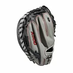Wilson A500 Youth Catcher's Baseball Mitt - 32" -Wilson Sales Store WBW100907 3 A500 BB 32 Boys Black Grey Red.png.high res