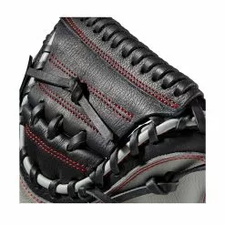 Wilson A500 Youth Catcher's Baseball Mitt - 32" -Wilson Sales Store WBW100907 4 A500 BB 32 Boys Black Grey Red.png.high res