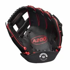 Wilson A200 EZ Catch Tee Ball Glove - 10" 6 Wilson A200 EZ Catch Tee Ball Glove - 10" -Wilson Sales Store a200ezblackandred2